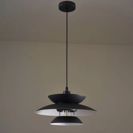 Viseći luster na sajli BERIT 1xE27/20W/230V, crna