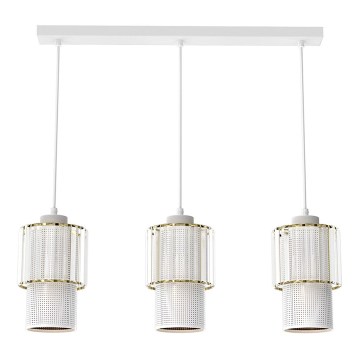 Viseći luster na sajli BLANCO 3xE27/60W/230V bela