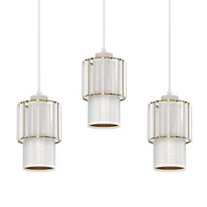 Viseći luster na sajli BLANCO 3xE27/60W/230V bela