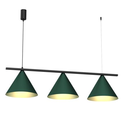 Viseći luster na sajli CAPITAL 3xGX53/15W/230V u zelenoj boji