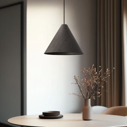 Viseći luster na sajli CONO 1xE27/40W/230V ebenov furnir