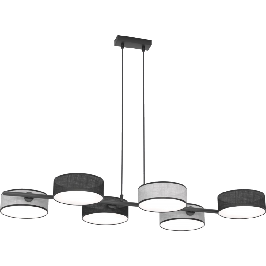 Viseći luster na sajli DRUMZ 6xE14/10W/230V crna/siva
