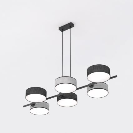Viseći luster na sajli DRUMZ 6xE14/10W/230V crna/siva