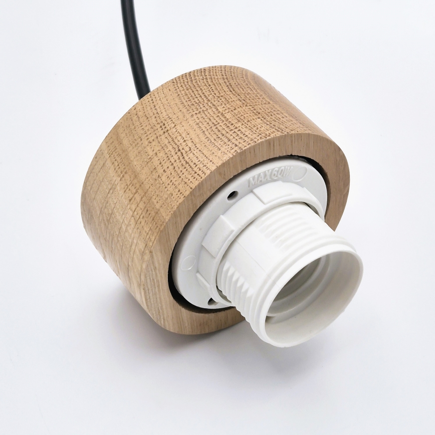 Viseći luster na sajli HARMONY 1xE27/15W/230V, prečnik 30 cm, bela/hrast