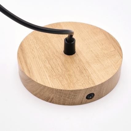 Viseći luster na sajli HARMONY 1xE27/15W/230V, prečnik 30 cm, bela/hrast