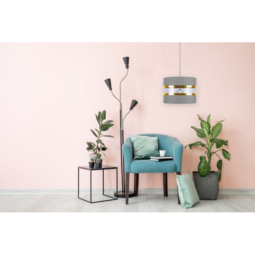 Viseći luster na sajli LIND 1xE27/60W/230V, siva