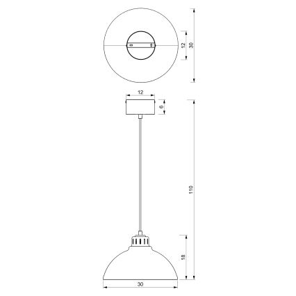 Viseći luster na sajli SVEN 1xE27/15W/230V bež