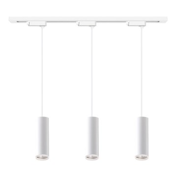 Viseći luster na sajli u šinskom sistemu PIPE 3xGU10/10W/230V, bela