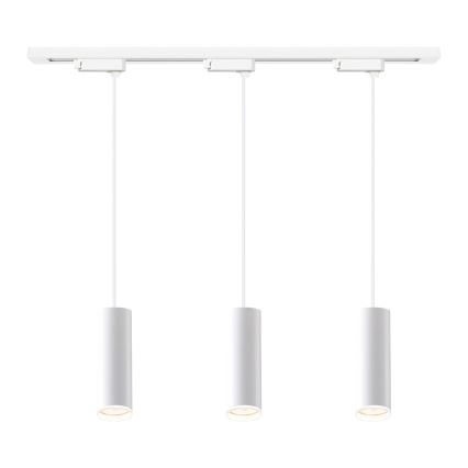 Viseći luster na sajli u šinskom sistemu PIPE 3xGU10/10W/230V, bela
