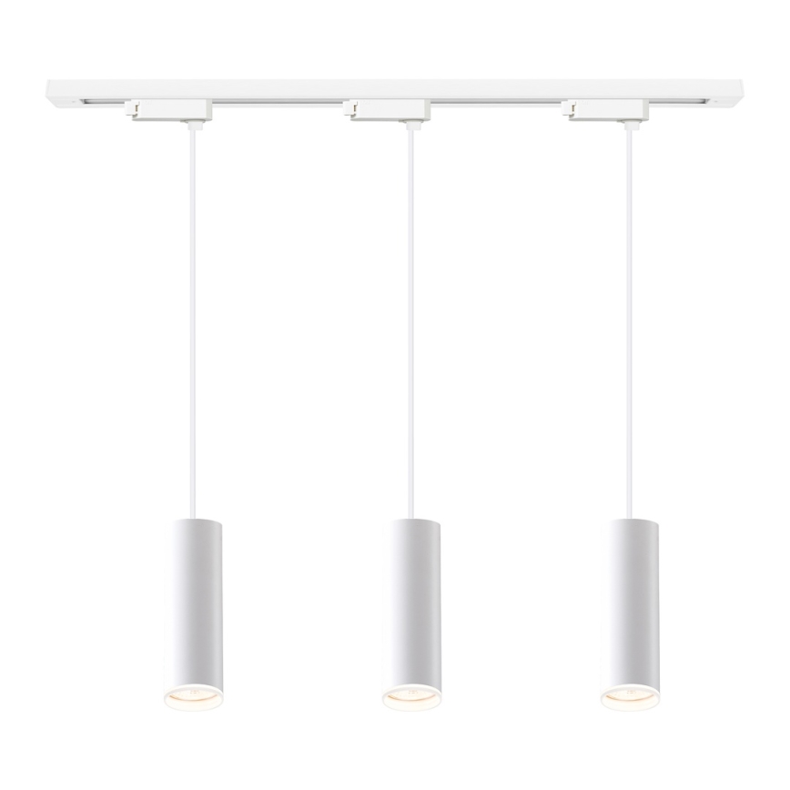 Viseći luster na sajli u šinskom sistemu PIPE 3xGU10/10W/230V, bela