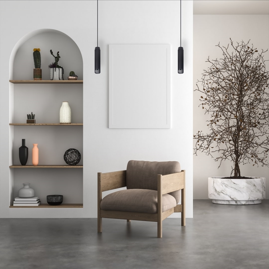 Viseći luster na sajli VERTICAL 1xGU10/8W/230V crna
