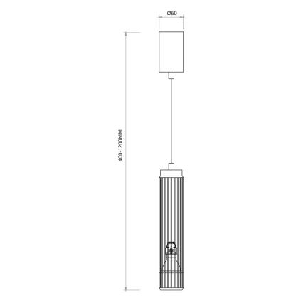 Viseći luster na sajli VERTICAL 1xGU10/8W/230V crna