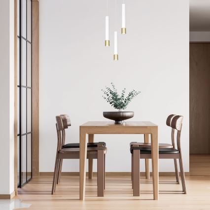 Viseći luster NEST na sajli 3xGU10/8W/230V bela/zlatna okrugao