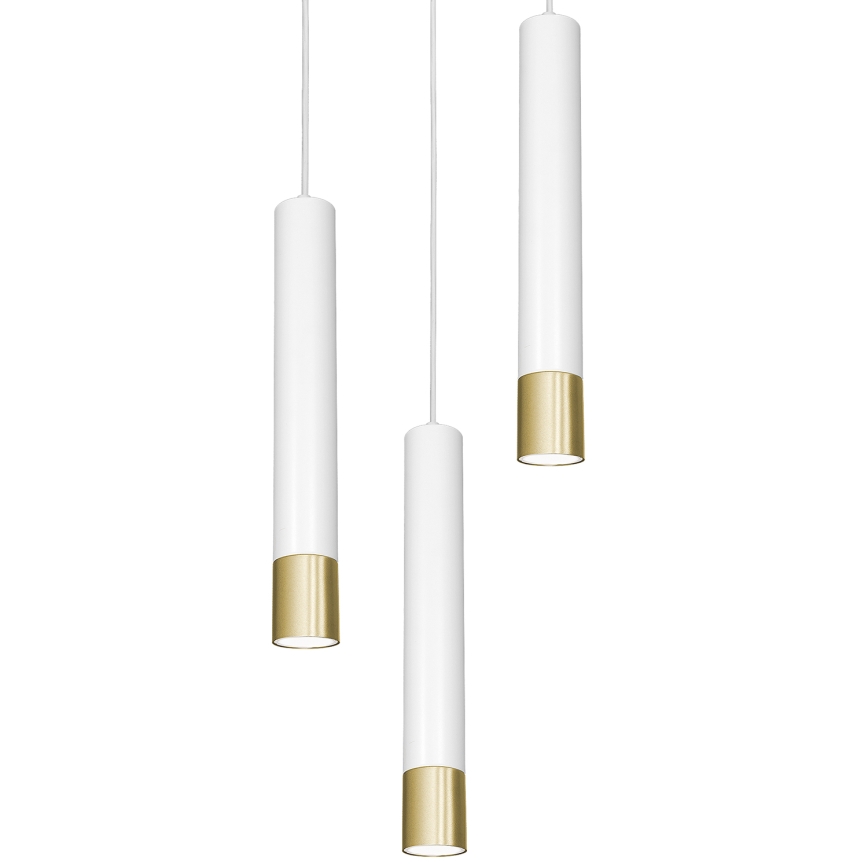 Viseći luster NEST na sajli 3xGU10/8W/230V bela/zlatna okrugao