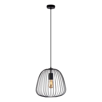 Viseći luster OVELLA na kablu 1xE27/15W/230V, prečnik 36 cm, crne boje