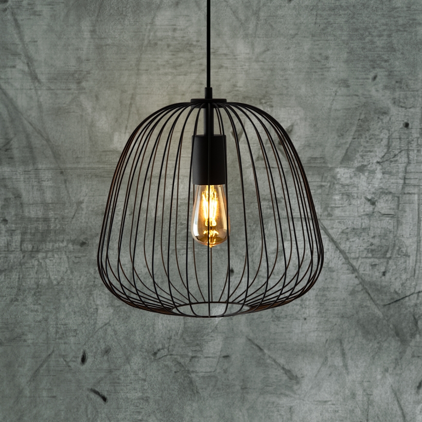 Viseći luster OVELLA na kablu 1xE27/15W/230V, prečnik 36 cm, crne boje