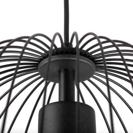 Viseći luster OVELLA na kablu 1xE27/15W/230V, prečnik 36 cm, crne boje