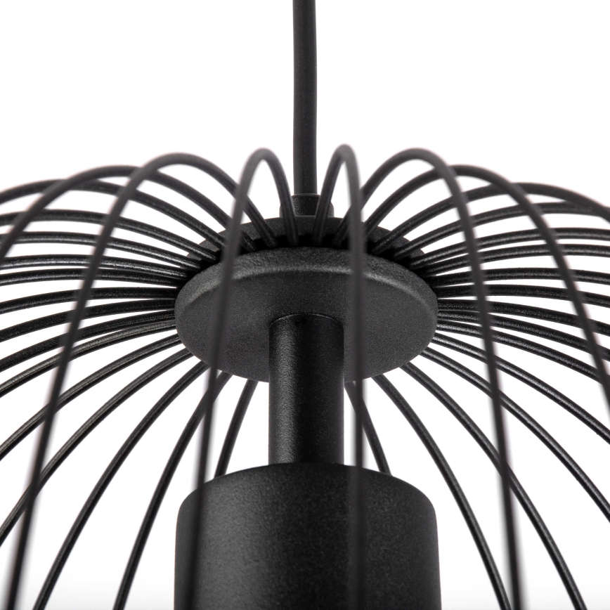 Viseći luster OVELLA na kablu 1xE27/15W/230V, prečnik 36 cm, crne boje