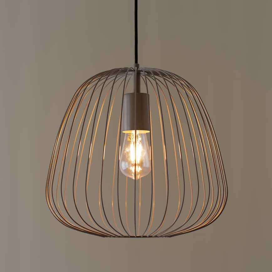 Viseći luster OVELLA na sajli, 1xE27/15W/230V, prečnik 36 cm, bež