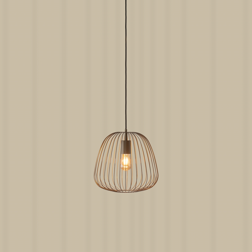 Viseći luster OVELLA na sajli, 1xE27/15W/230V, prečnik 36 cm, bež