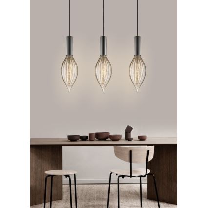 Viseći luster SAGA na sajli 1xE27/40W/230V crni