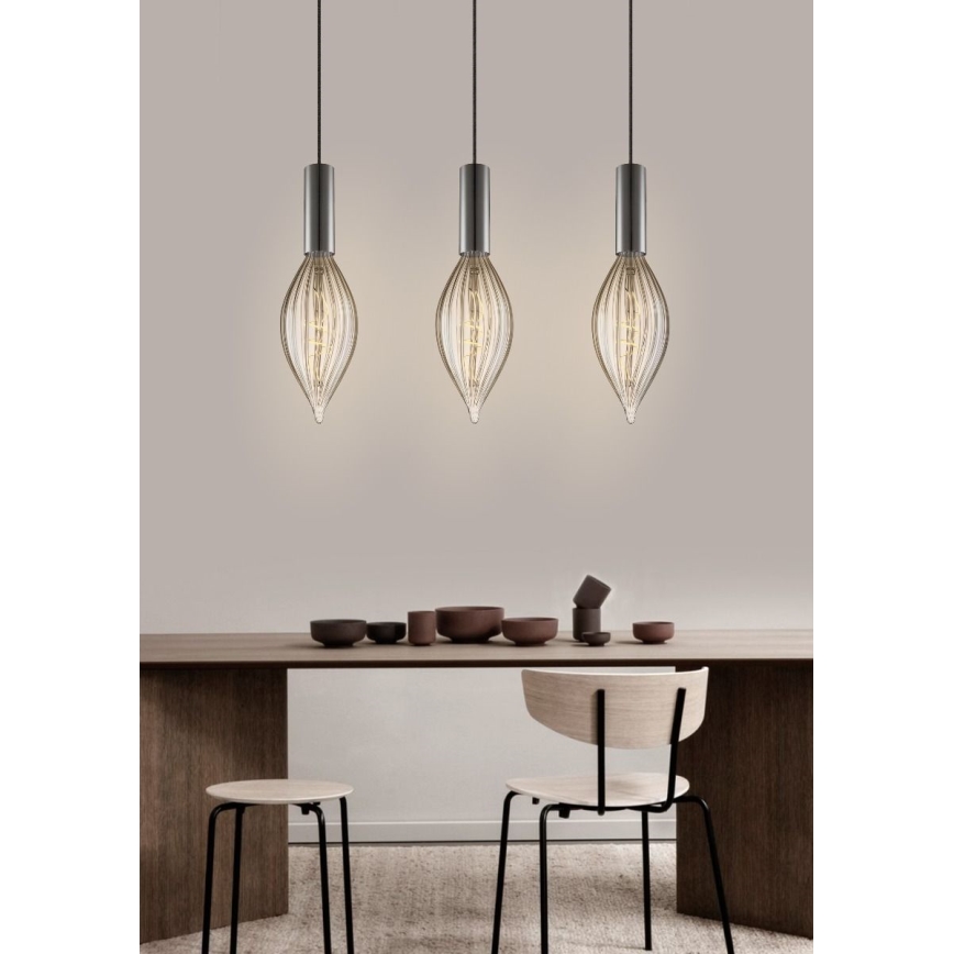 Viseći luster SAGA na sajli 1xE27/40W/230V crni