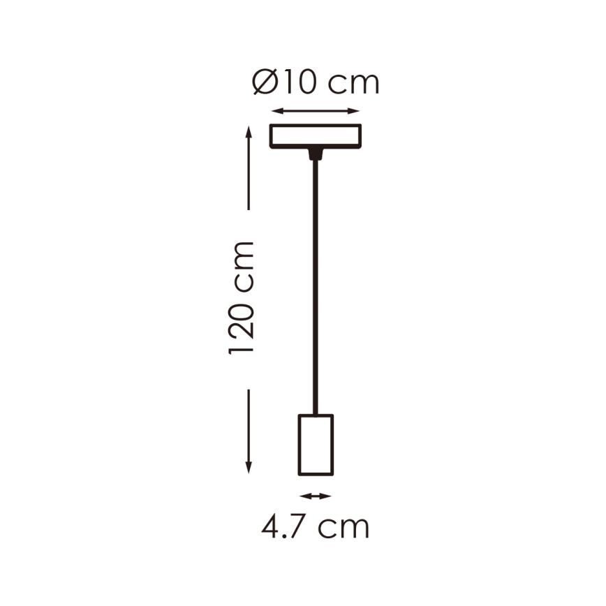 Viseći luster SAGA na sajli 1xE27/40W/230V crni