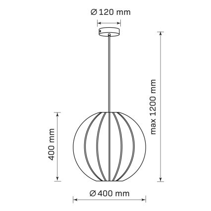 Viseći luster SENSAI na sajli, 1x E27 (maks. 20 W), 230 V, prečnik 40 cm, crne boje