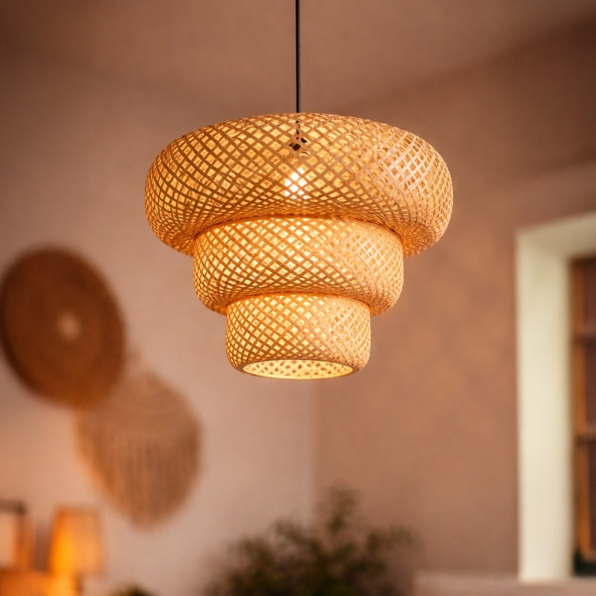 Viseći luster TULUM na kablu 1xE27/15W/230V bambus