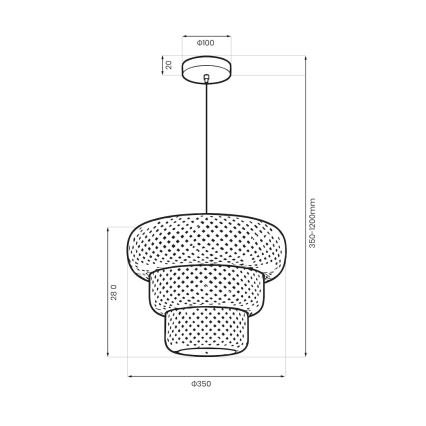 Viseći luster TULUM na kablu 1xE27/15W/230V bambus