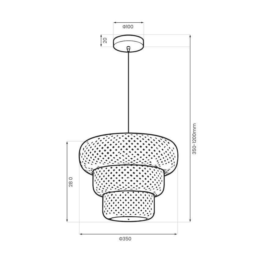 Viseći luster TULUM na kablu 1xE27/15W/230V bambus