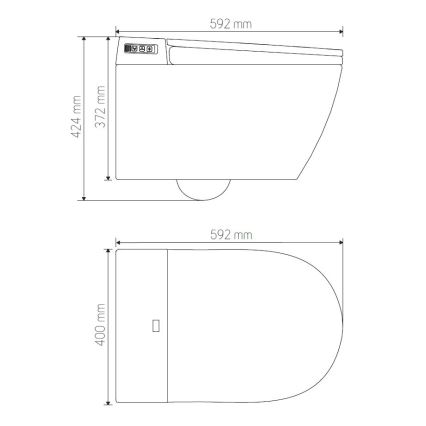 Viseća WC šolja sa bideom TISVILDELEJE 1600W/230V + WC daska SoftClose + dugme za ispiranje SIGMA + podžbukni modul + izolaciona podloga + daljinski upravljač