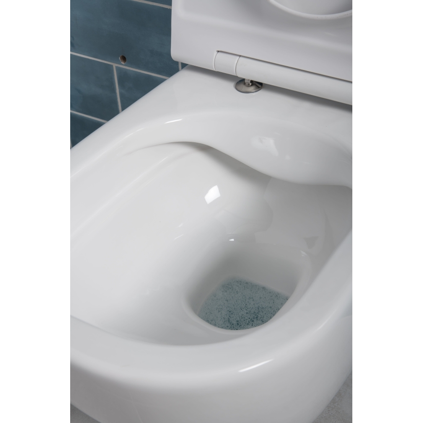 Zidna WC šolja MIO Rimless + daska za WC MIO prigušiva + dugme za ispiranje DUAL + podžbukni modul + izolaciona podloga