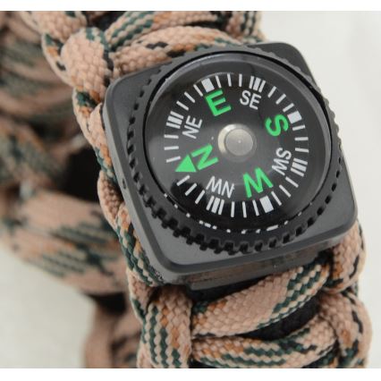 Višenamenska narukvica sa kompasom i kresalom, bež