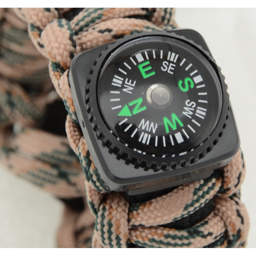 Višenamenska narukvica sa kompasom i kresalom, bež