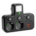 Višestruka utičnica sa prekidačem i LED osvetljenjem LINEA PRO 2Z + 3xUSB A/C SCHUKO 4000K crna