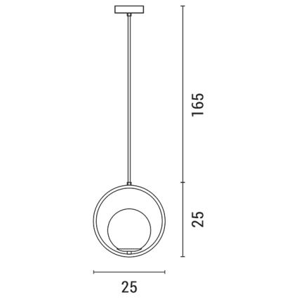 Visilica na kablu ORBA 1xE27/15W/230V mesing