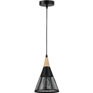 Visilica na sajli HIRA 1xE27/60W/230V fi 18 cm, crna
