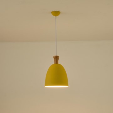 Visilica na sajli SIMPLO 1xE27/15W/230V, žuta, prečnik 23 cm
