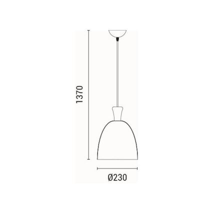 Visilica na sajli SIMPLO 1xE27/15W/230V, žuta, prečnik 23 cm