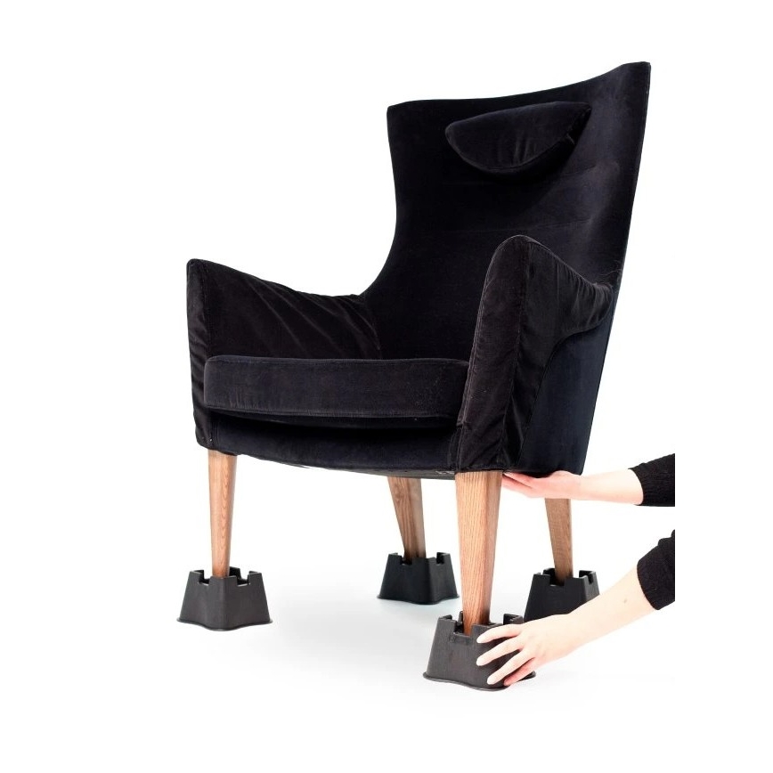 Vitility - KOMPLET 4x nastavaka za podizanje kreveta 7 cm, crne boje