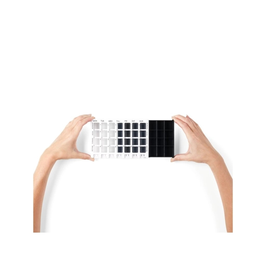 Vitility - Nedeljni dozator za lekove bela/crna