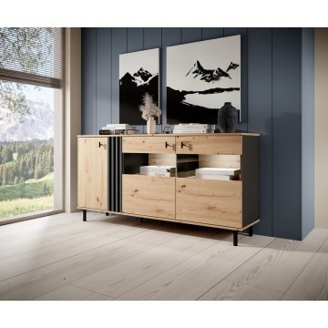 Vitrina BADIA hrast/antracit