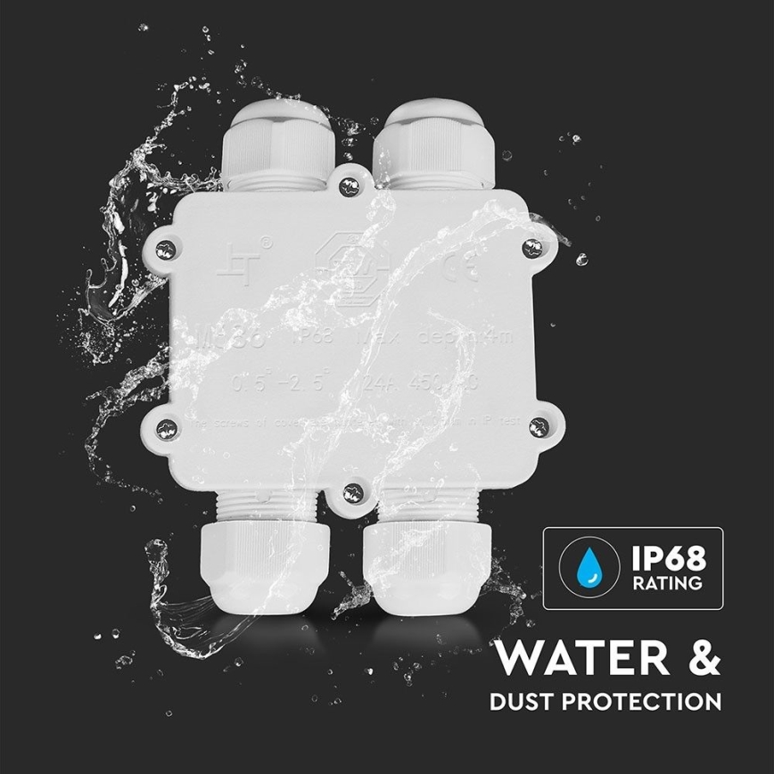 Vodootporna priključna kutija IP68, bela