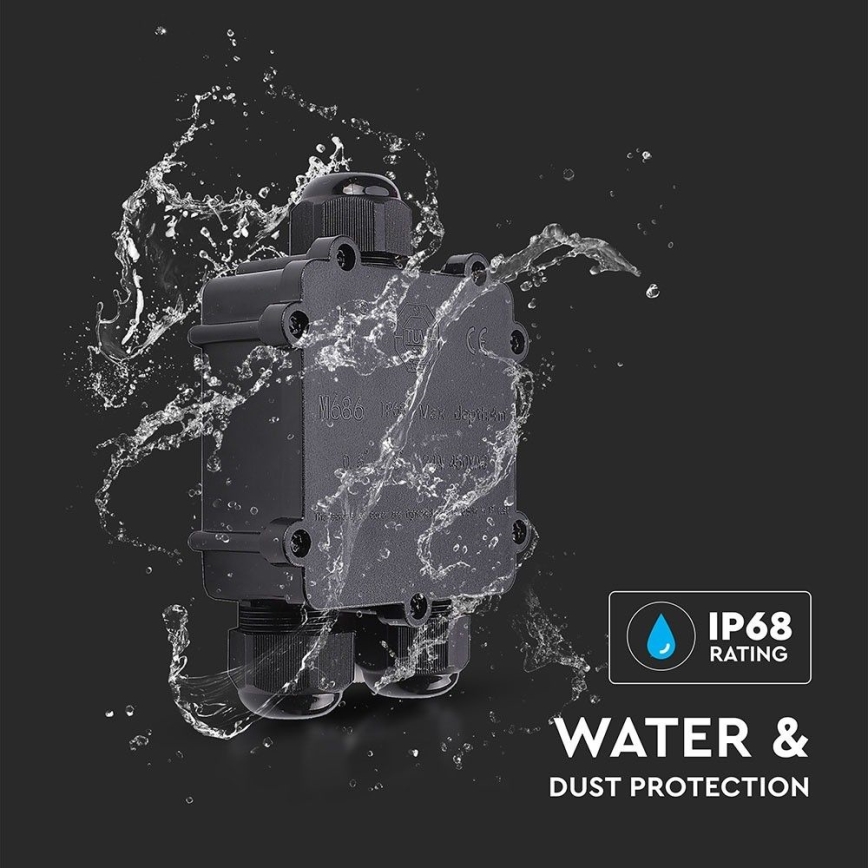 Vodootporna spojna kutija IP68 crna