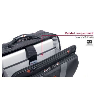 Wenger - Putni kofer na točkićima 29 l + futrola za laptop 15,6 Granada crna