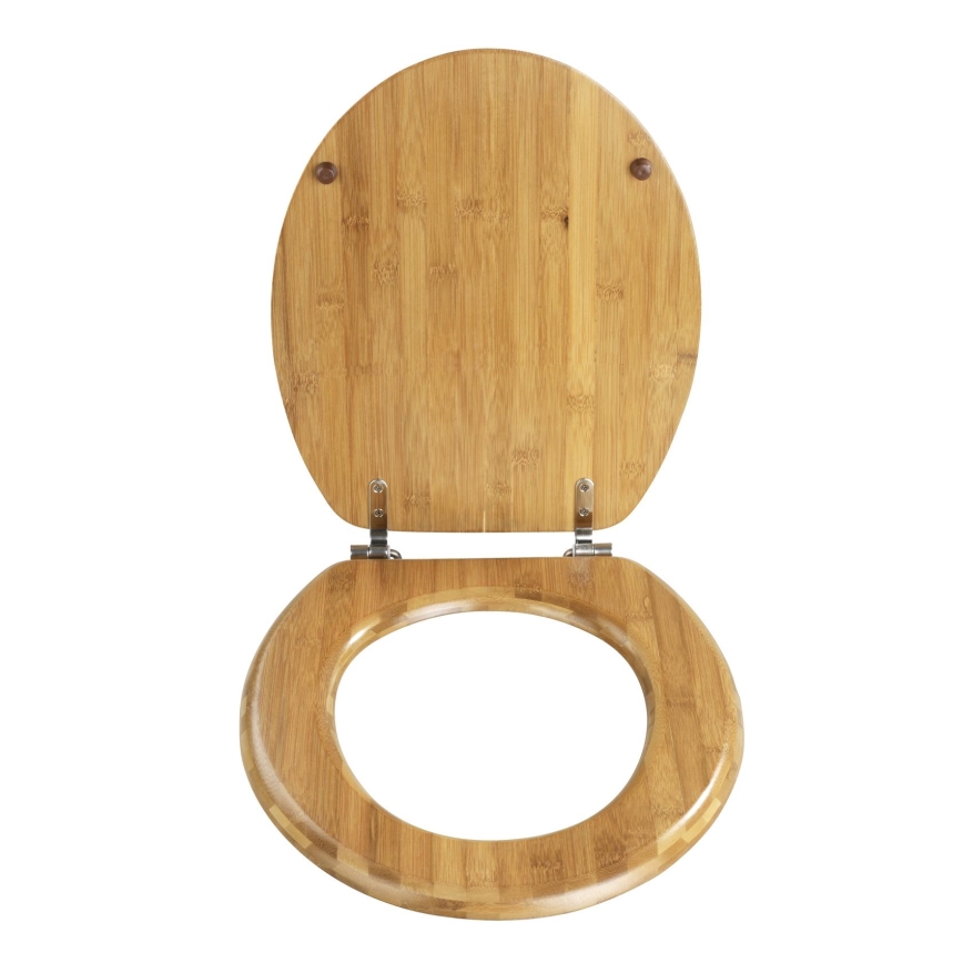 WENKO 144726100 - WC daska BAMBOO 34x41 cm braon/srebrna
