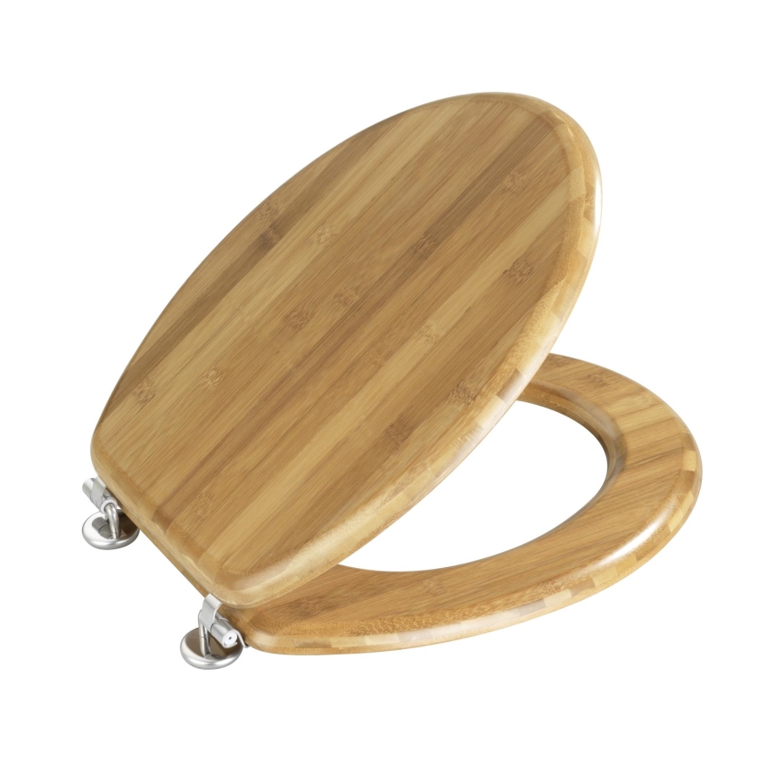 WENKO 144726100 - WC daska BAMBOO 34x41 cm braon/srebrna