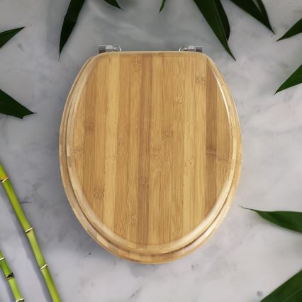 WENKO 144726100 - WC daska BAMBOO 34x41 cm braon/srebrna