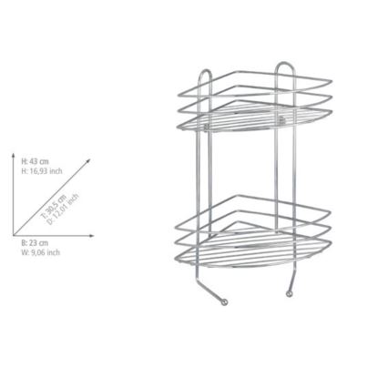 WENKO 15498100 - Uglova polica EXCLUSIVE 23x30,5 cm sjajni hrom